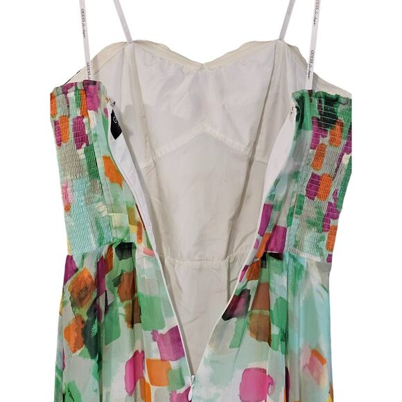 GUESS Y2K‎ Fairy Dress Size 6 High Low Hem Chiffon overlay Event Party Rainbow - Picture 8 of 11